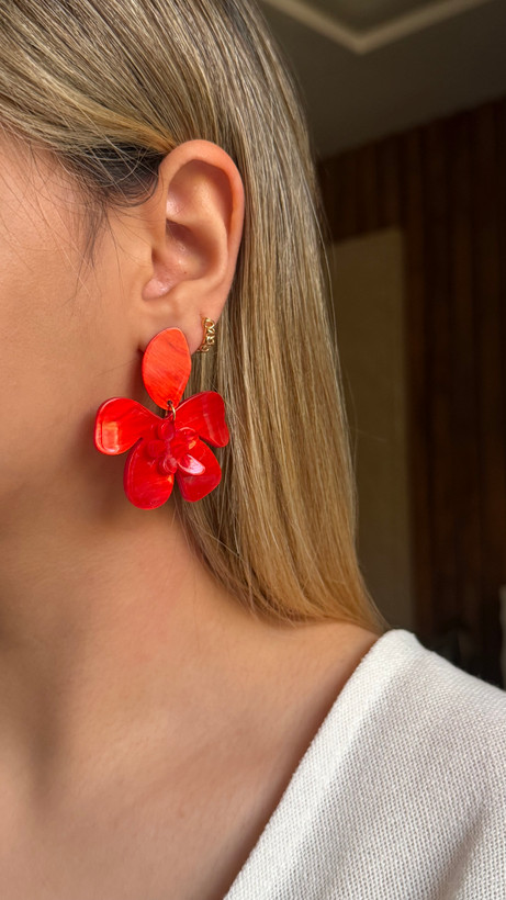 گوشواره گل شیشه ای